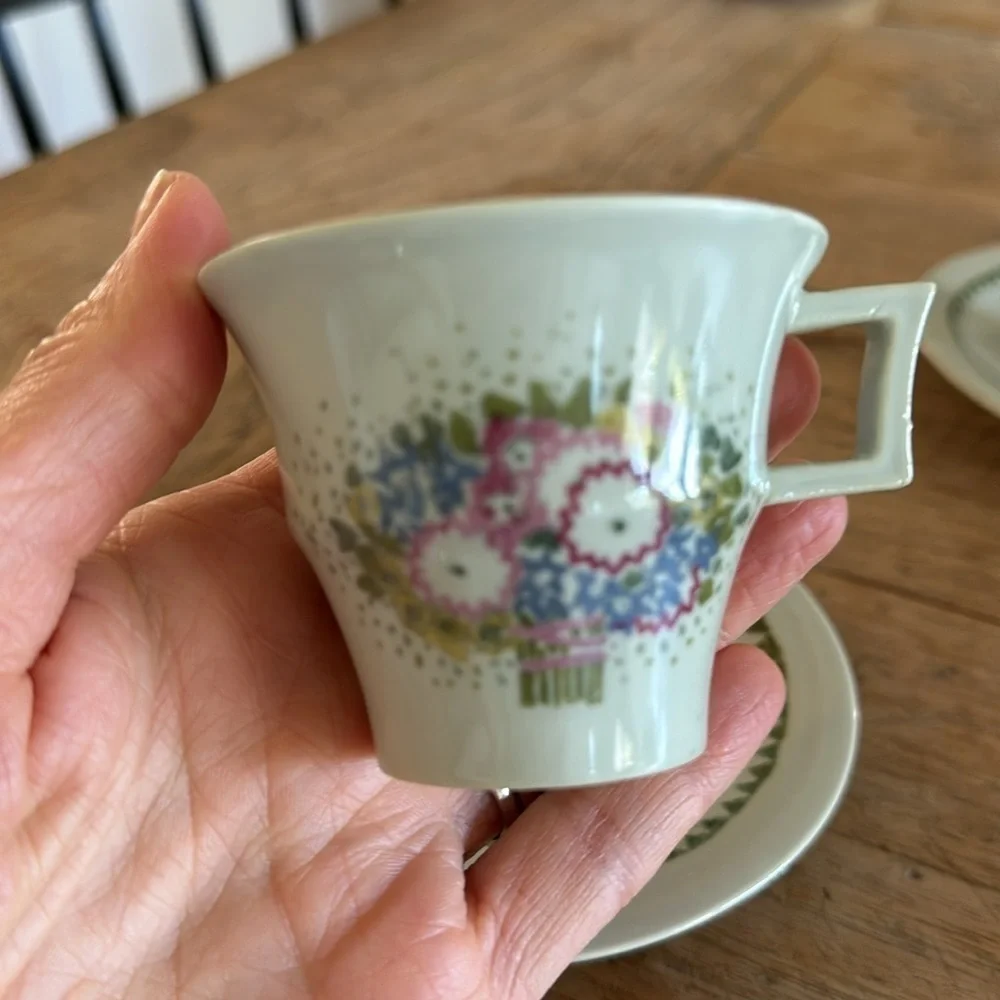 TEA PARTY SET Set of 6 Theodore Haviland Limoges Demi Teacups & Saucers